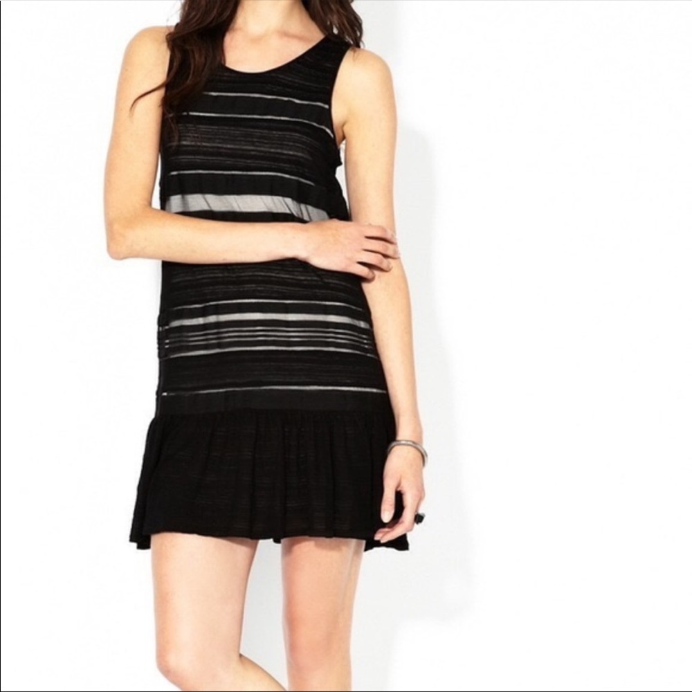 Theory Frencilla Rhapsody Dress Silhouette Double layer Black Large